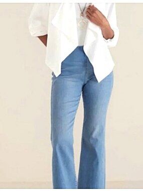 NWTS Soft Surroundings Supremely Soft Pull-On Denim Bootcut Jeans size M